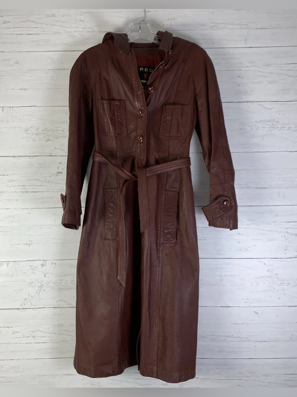 Vintage Genuine Leather P.B.D. International Long Women’s coat/ Jacket  XS/S